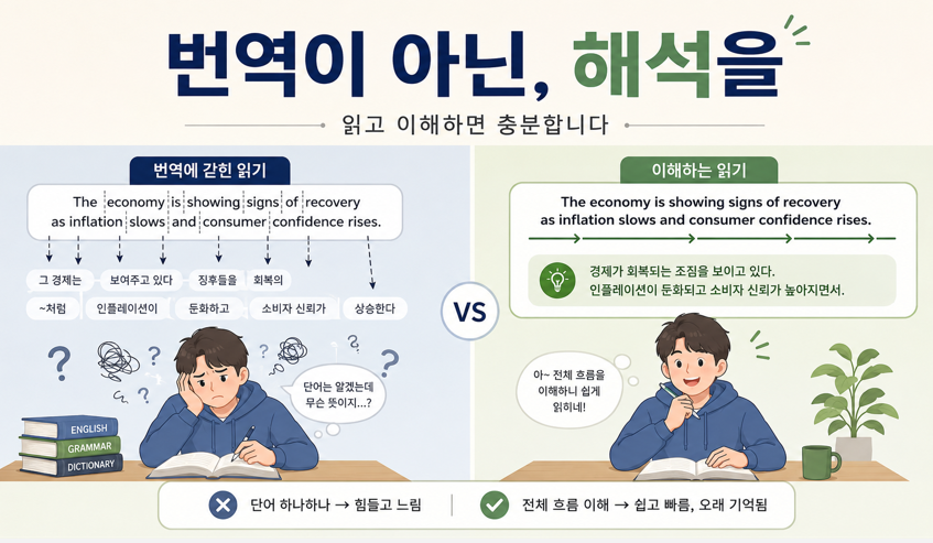 영어는 번역이 아닌 해석을!!
