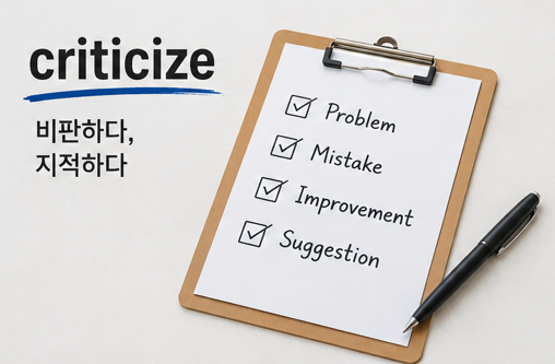 criticize 의미를 표현한 이미지