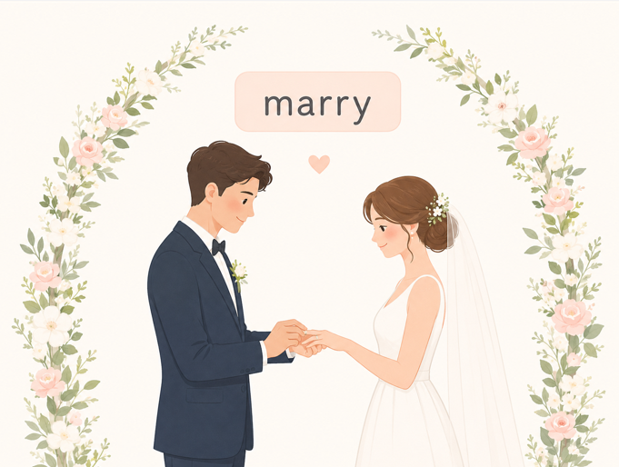 marry를 표현한 결혼식 이미지