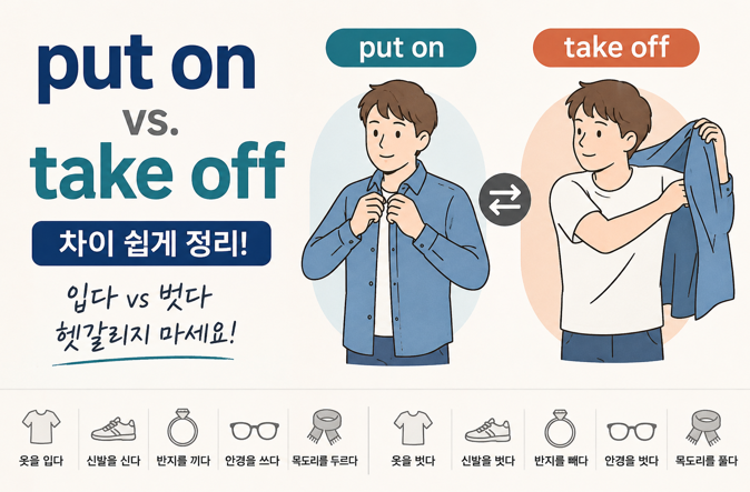 put on과 take off 차이