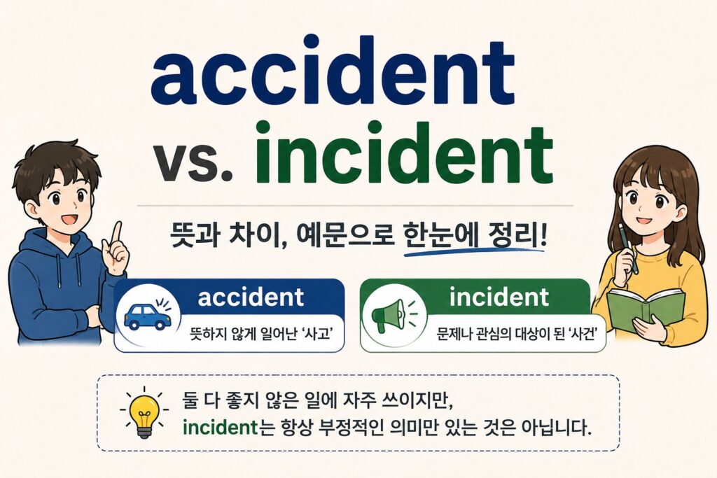 accident와 incident 뜻과 차이, 예문으로 한눈에 정리