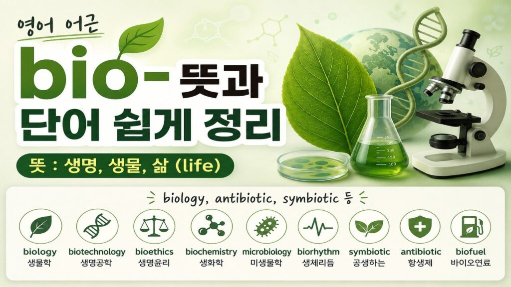 영어 어근 bio 뜻과 단어 쉽게 정리