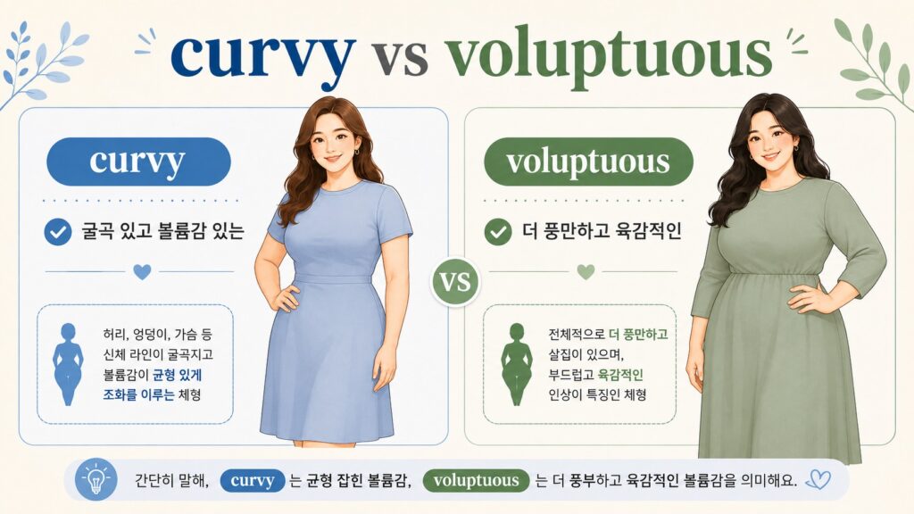 curvy와 voluptuous 차이