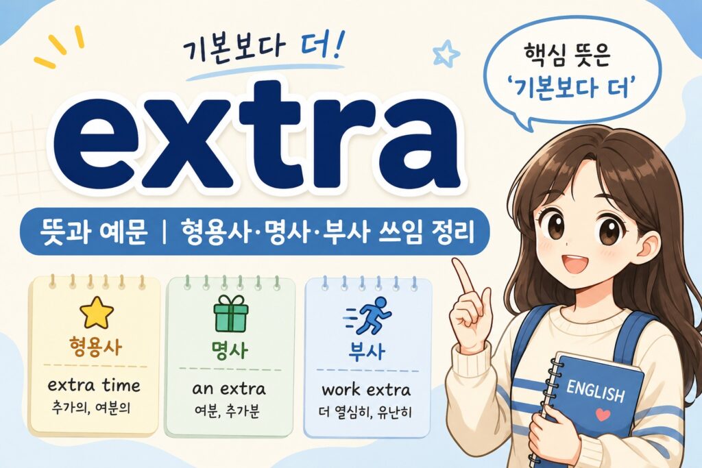 extra 뜻과 예문 : 형용사, 명사, 부사 쓰임