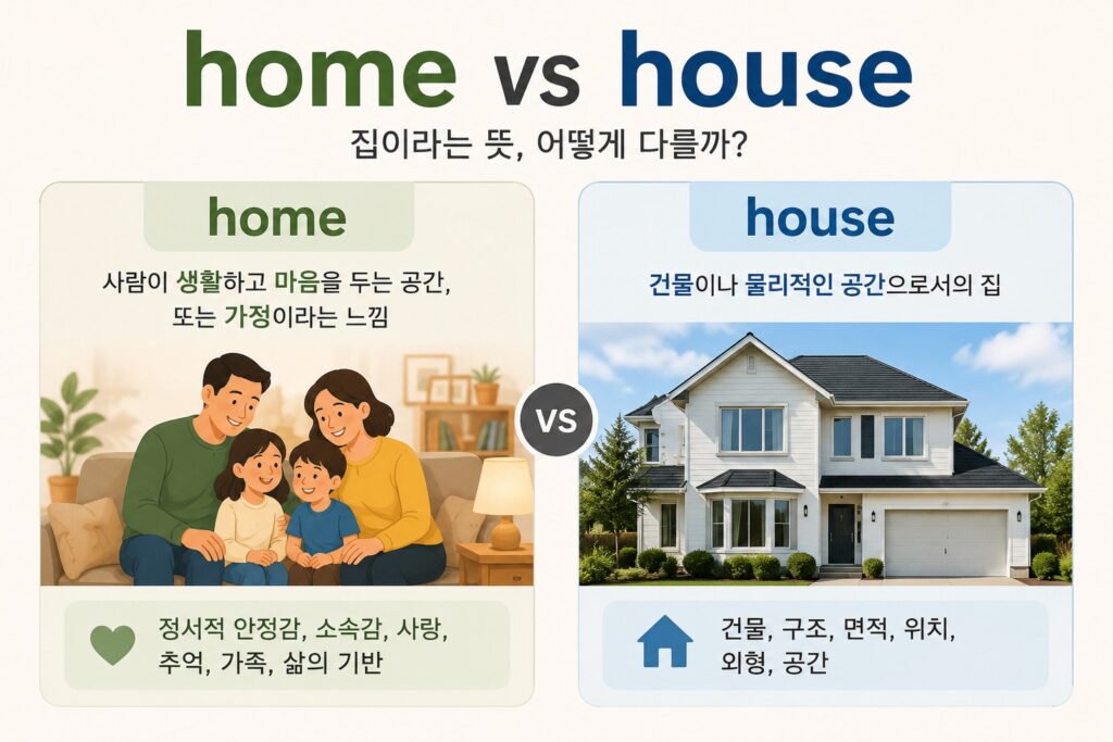home과 house 차이, 집이라는 뜻, 어떻게 다를까?