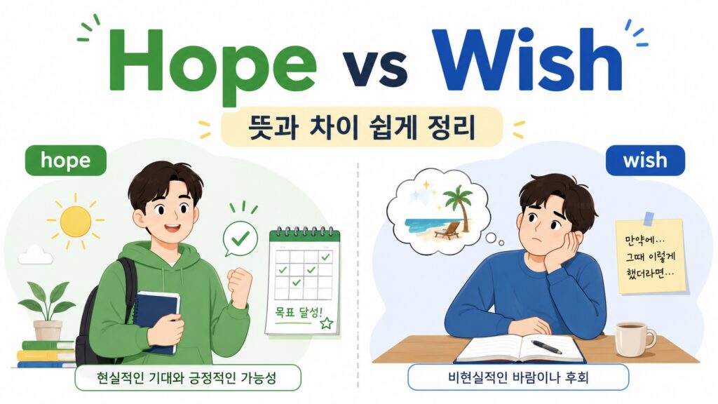 hope와 wish 뜻과 차이 쉽게 정리