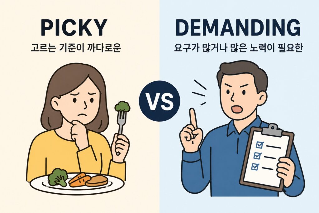 picky와 demanding 뜻과 차이