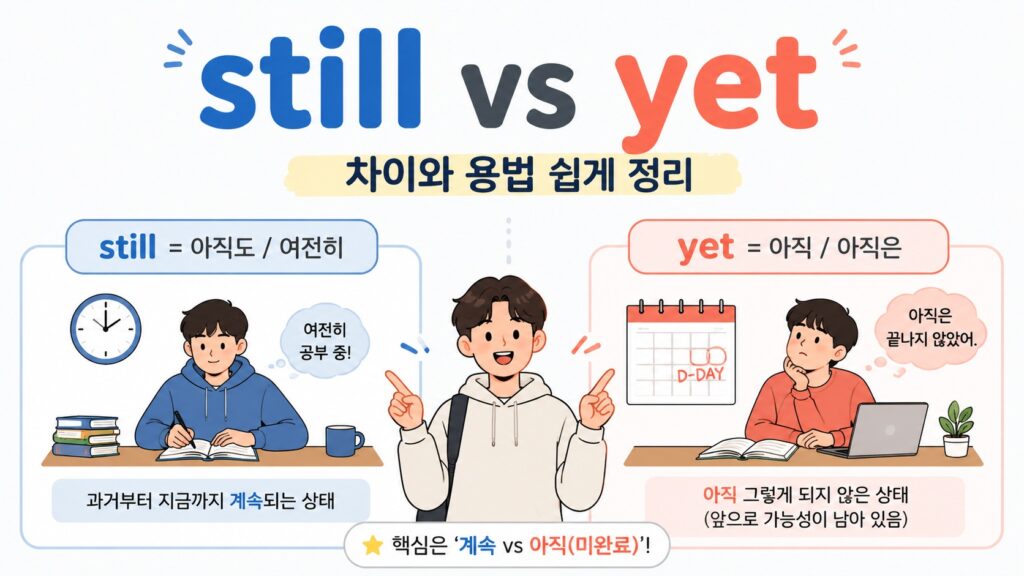 still과 yet 차이와 용법 정리