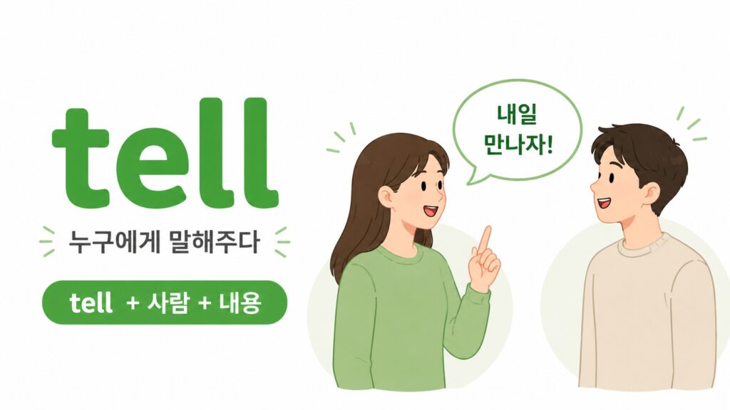 tell : 누구에게 말해주다