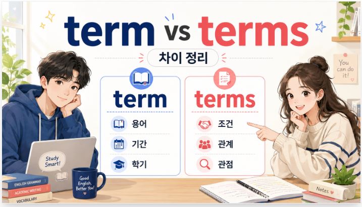 term과 terms 차이 비교한 이미지