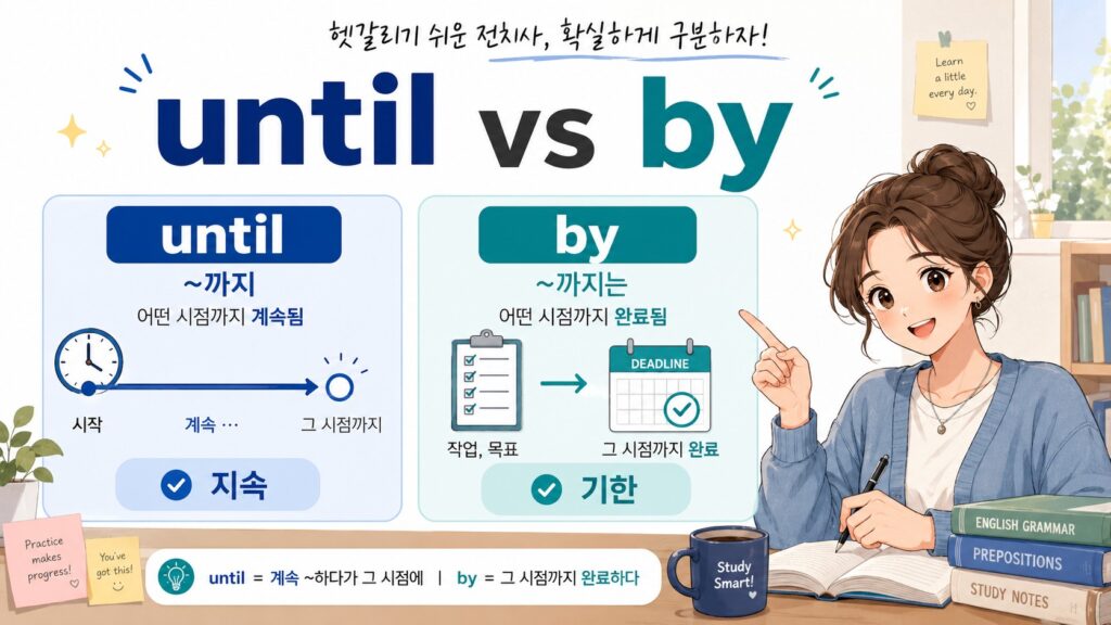 전치사 until과 by 차이를 정리