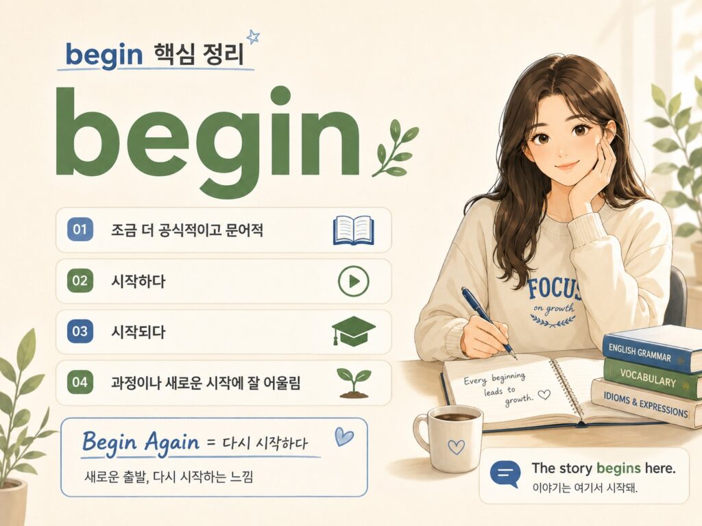 영어 begin 핵심 정리