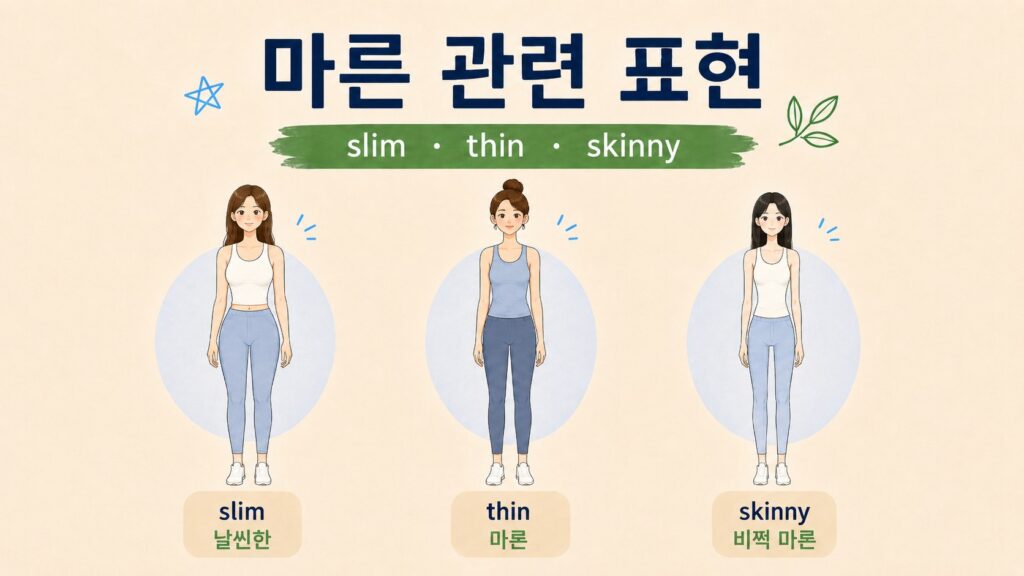뚱뚱한 관련 표현: fat, plump, chubby