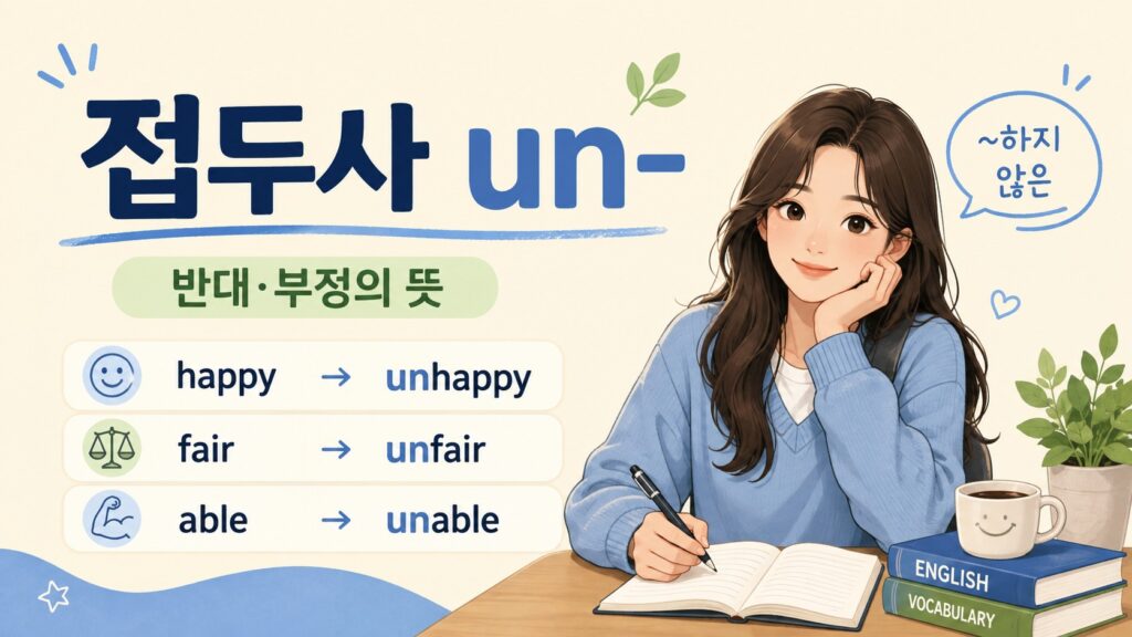 접두사 un- : 반대, 부정의 뜻
