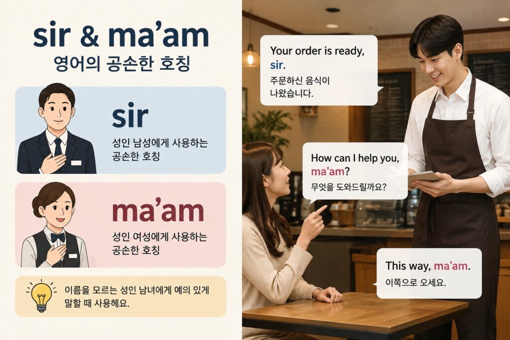 sir와 ma'am : 영어의 공손한 호칭