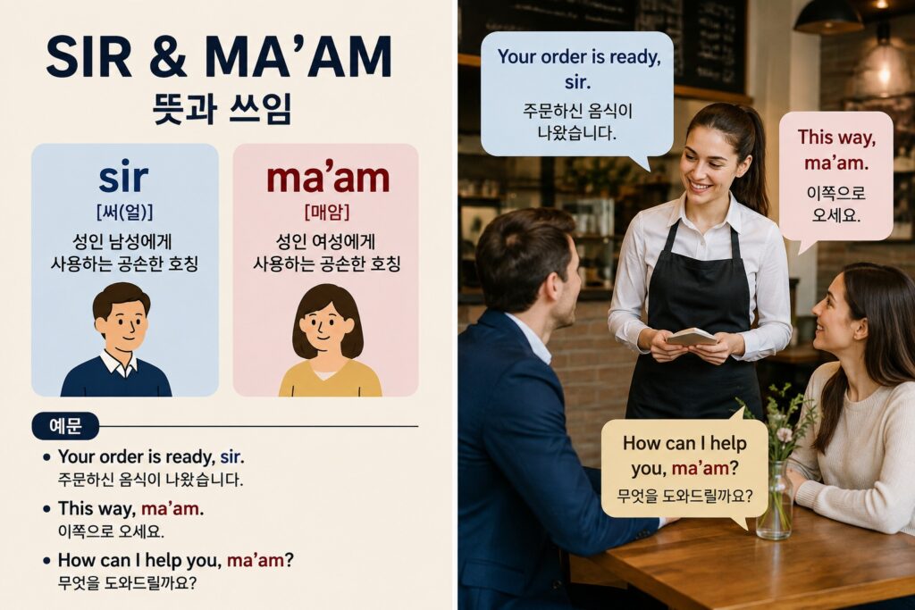 sir와 ma'am 뜻과 쓰임