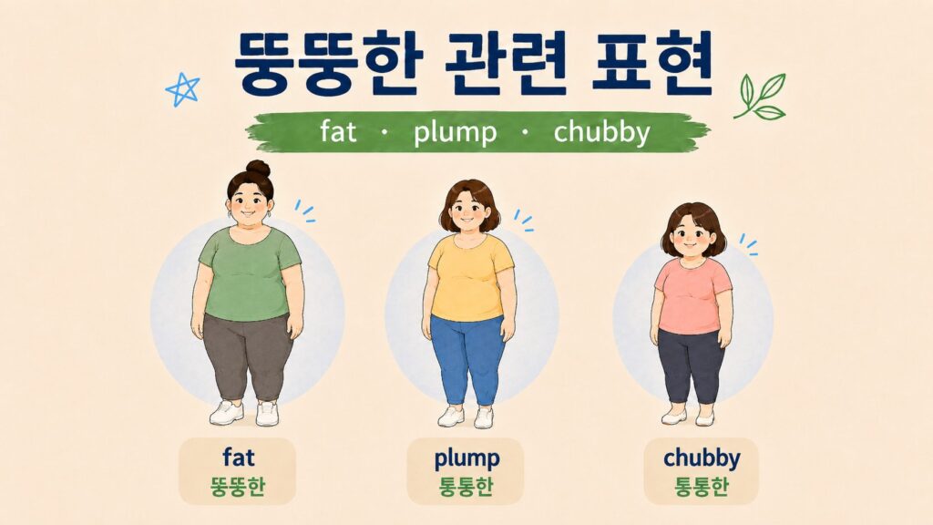 마른 관련 표현: slim, thin, skinny